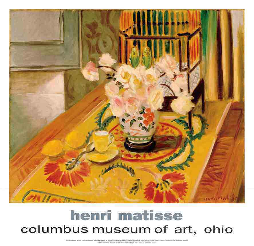 הנרי מאטיסמטיס צבעים אימפרסיוניסטים  פרחים matisse דוממים שולחן